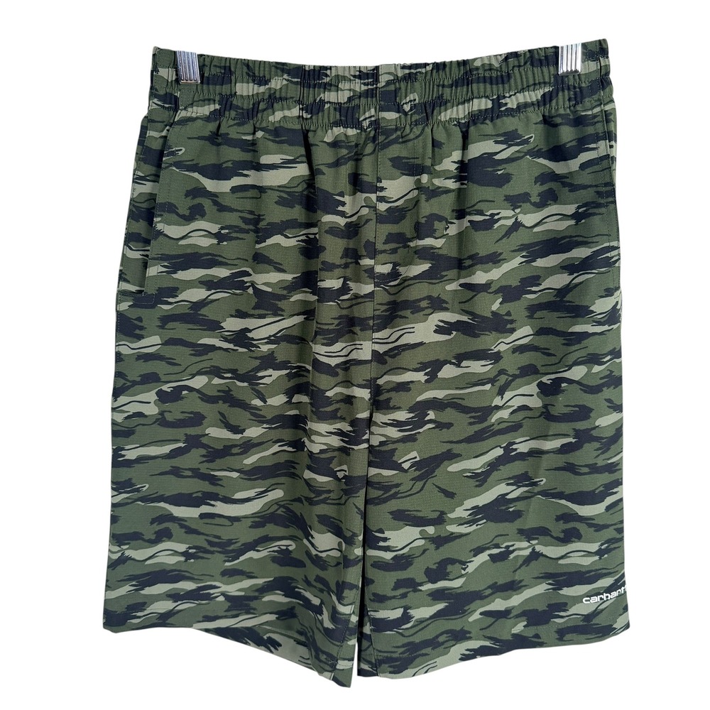Carhartt Camo Athletic Shorts Kids XL (18-20) Green Tiger Stripe Camo Ripstop